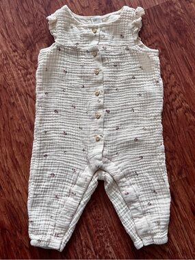 H&M Cream Baby Romper with Tiny Pink Floral Accents